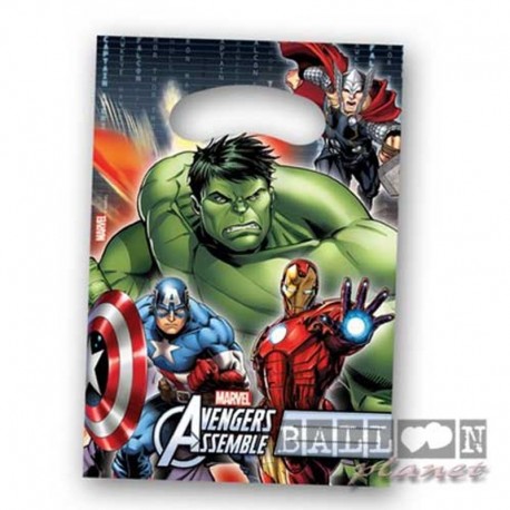 6 Loot Bags Avengers 18x22 cm