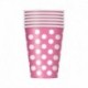 6 Bicchieri Carta Pois Fucsia 355 ml