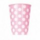 6 Bicchieri Carta Pois Rosa 355 ml