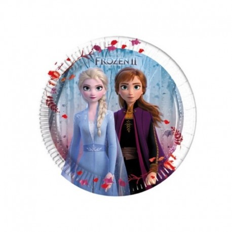 8 Piatti Tondi Carta Frozen 20 cm