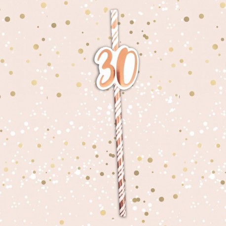 6 Cannucce Carta 30 Anni 20 cm - Balloon Planet