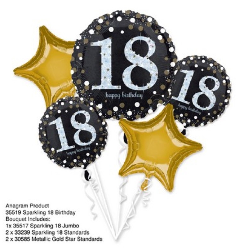 5 Palloni Bouquet Birthday 18 Anni - Balloon Planet