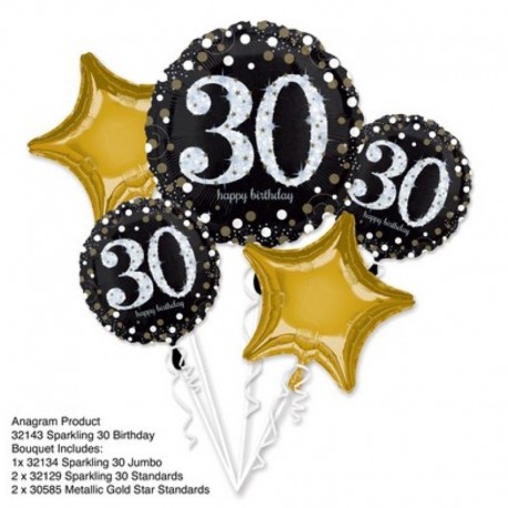 5 Palloni Bouquet Birthday 30 Anni