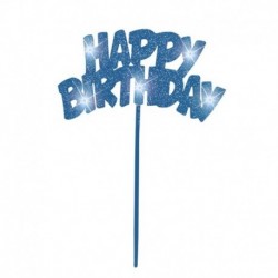 Deco Torta Happy Birthday Azzurra 20x13 cm
