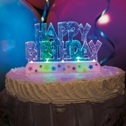Deco Torta Happy Birthday Luminosa 12x8 cm.