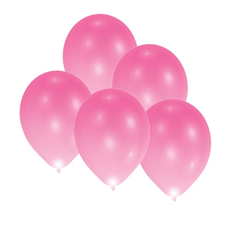 5 Palloncini Led Rosa 27 cm - Balloon Planet