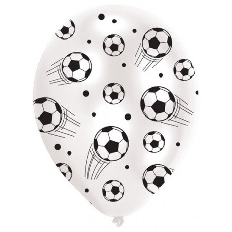 6 Palloncini Lattice Calcio 24 cm