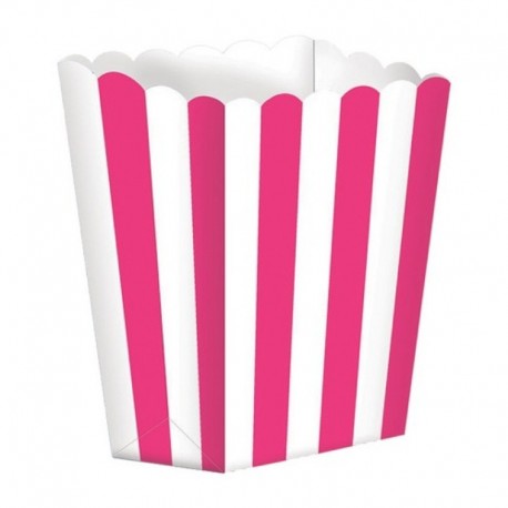 5 Contenitori Popcorn Fucsia 9x13 cm