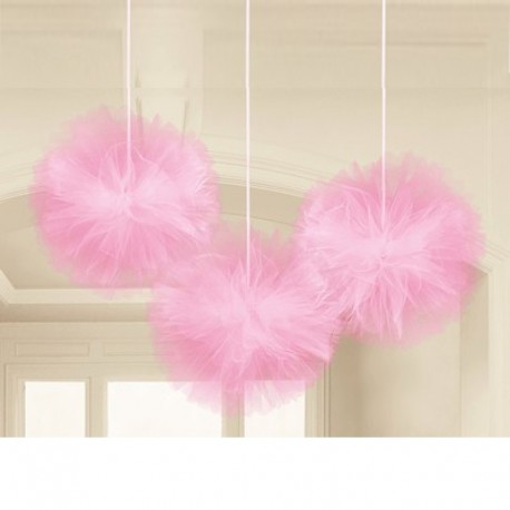 3 Fluffy Tulle Rosa 30 cm