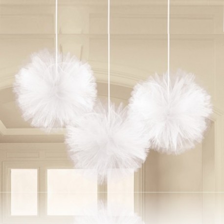 3 Fluffy Tulle Bianco 30 cm