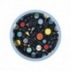 8 Piatti Tondi Carta Outer Space 18 cm