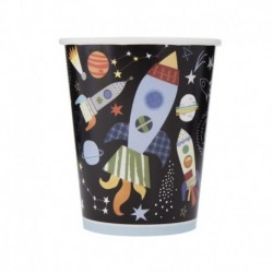 8 Bicchieri Carta Outer Space 266 ml