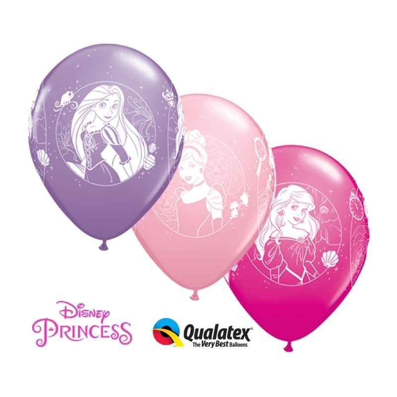 Partycolare- Palloncini 30 cm Principesse Disney 8 pezzi