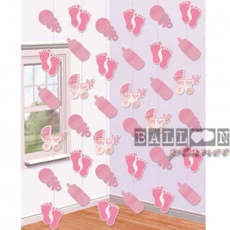 6 Pendenti Nascita Rosa 220 cm