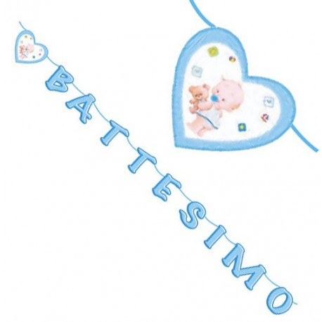 Festone Battesimo Azzurro 600 cm