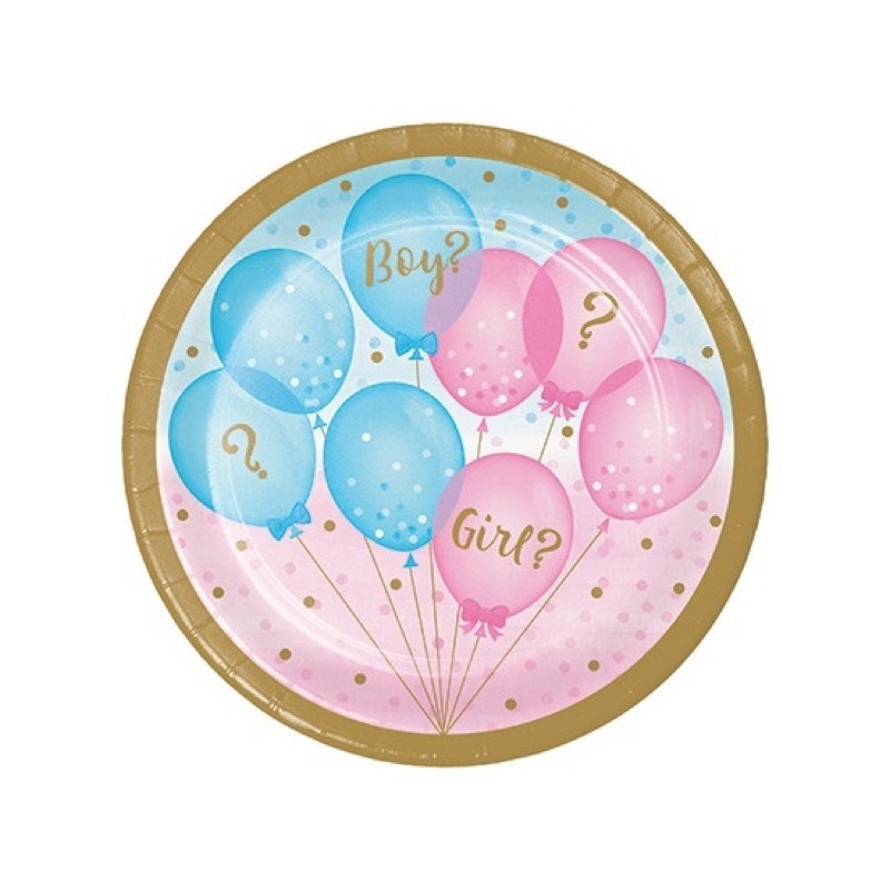 Piatti per baby shower “Gender Reveal”.