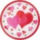 8 Piatti Tondi Carta Hearts 23 cm