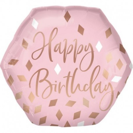 Pallone Rose Gold Birthday 60 cm