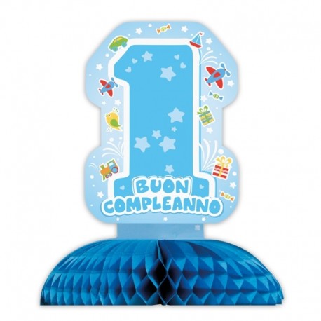 Centrotavola Azzurro 1°Compleanno 28x32 cm