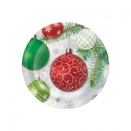 8 Piatti Tondi Carta Ornament 18 cm