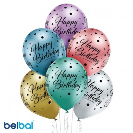 Palloncini Happy Birthday Chrome 30 cm