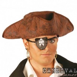 Cappello Pirata Tricorno Marrone