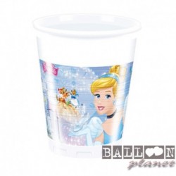 8 Bicchieri Plastica Cinderella 200 ml