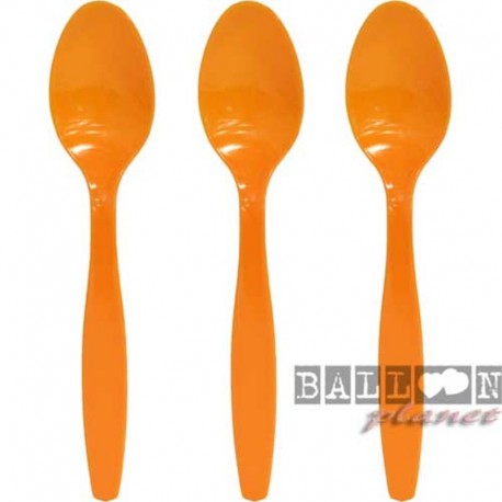 24 Cucchiai Plastica Arancio 18 cm