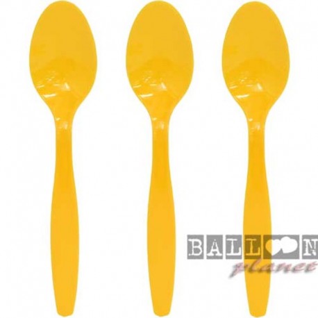 10 Cucchiai Plastica Gialli 16 cm