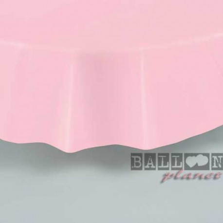 Tovaglia Plastica Tonda Rosa 205 cm