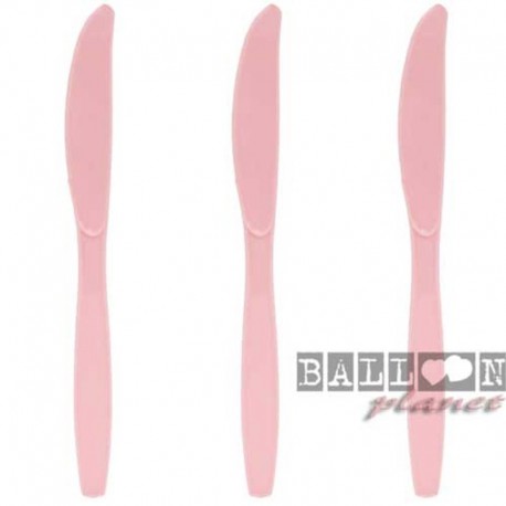 10 Coltelli Plastica Rosa 16 cm